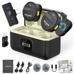 NEEWER KM18 Wireless Lavalier Lapel Microphone For Smartphone/PC