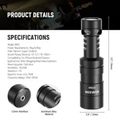 NEEWER VM10 Plug & Play Vlog Microphone 12 NEEWER VM10 Plug & Play Vlog Microphone -Photography Equipment 21000124 3 69d10e9d 9090 4c38 94d8 b725253b7d6e