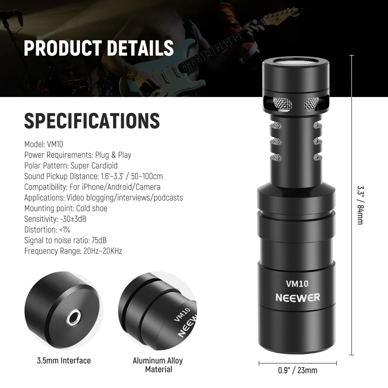 NEEWER VM10 Plug & Play Vlog Microphone 4 NEEWER VM10 Plug & Play Vlog Microphone - Image 4