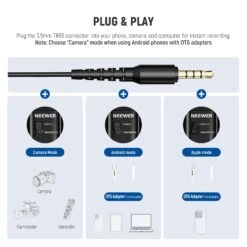 NEEWER CM10 Plug & Play 3.5mm TRRS Lavalier Microphone For Camera/Smartphone 10 NEEWER CM10 Plug & Play 3.5mm TRRS Lavalier Microphone For Camera/Smartphone -Photography Equipment 21000127 5
