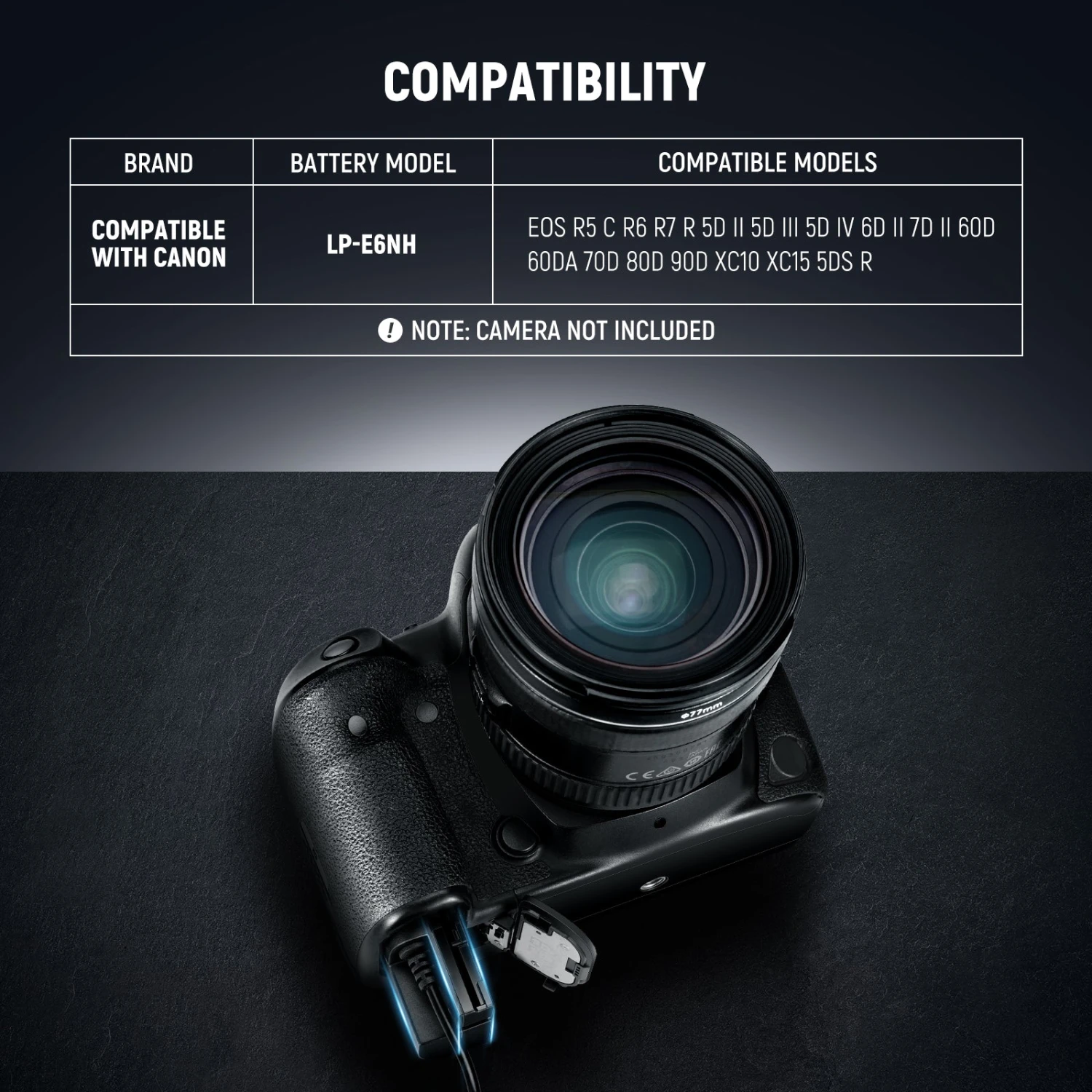 NEEWER VP-LPE6NH D Tap To LP-E6NH Dummy Battery 2 NEEWER VP-LPE6NH D Tap To LP-E6NH Dummy Battery - Image 2