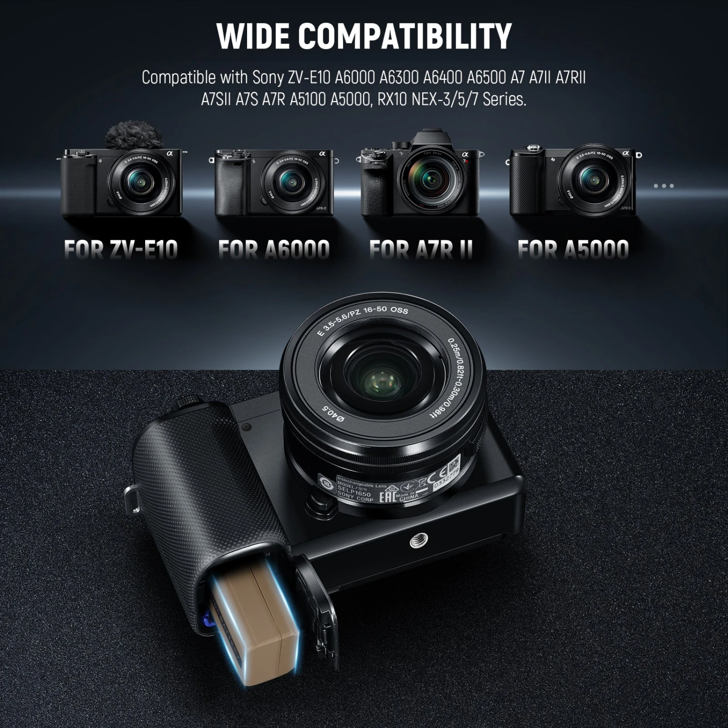 NEEWER TNP-FW50 1030mAh NP-FW50 Replacement Camera Battery 2 NEEWER TNP-FW50 1030mAh NP-FW50 Replacement Camera Battery - Image 2