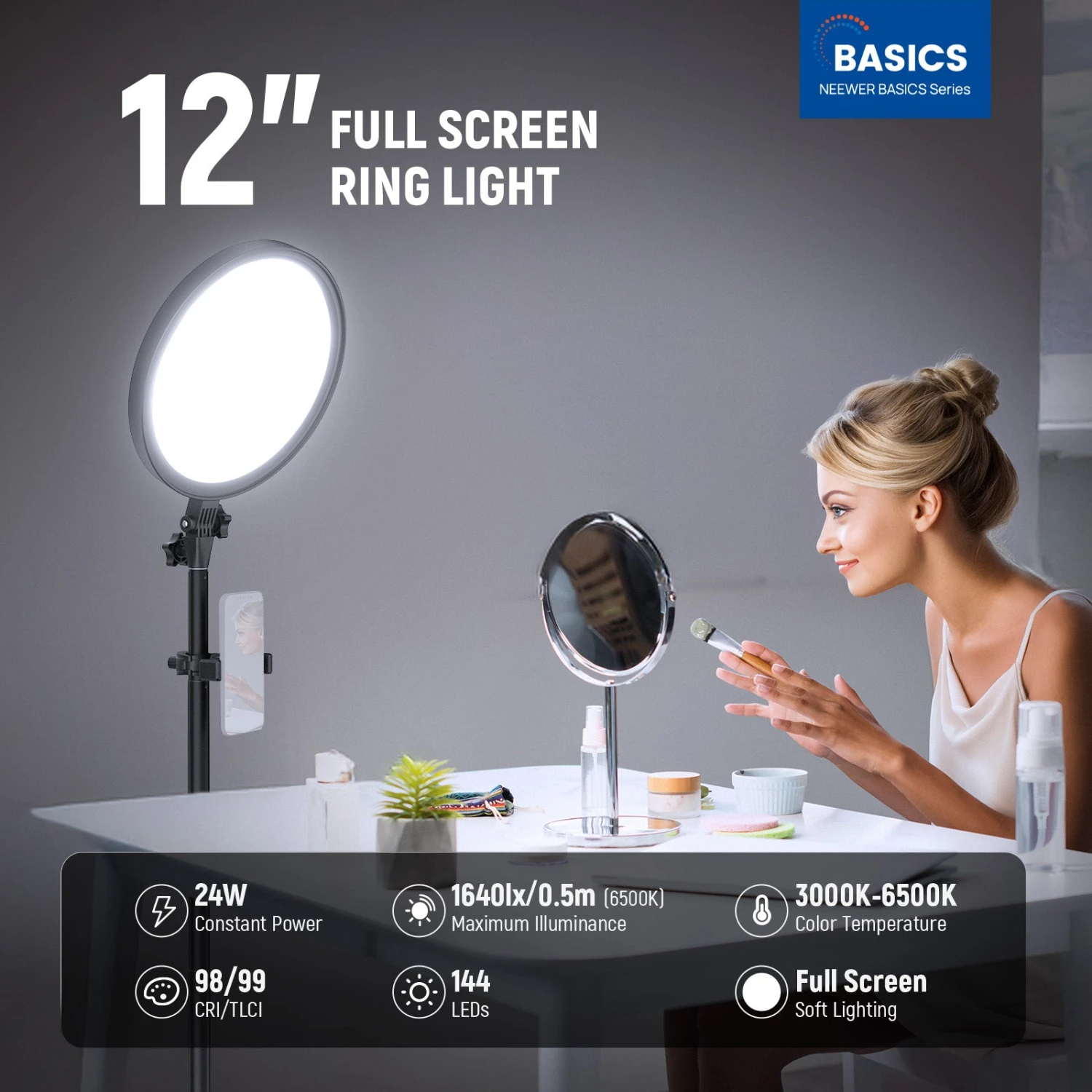 NEEWER BASICS BR13 12" Full Screen Ring Light 2 NEEWER BASICS BR13 12" Full Screen Ring Light - Image 2