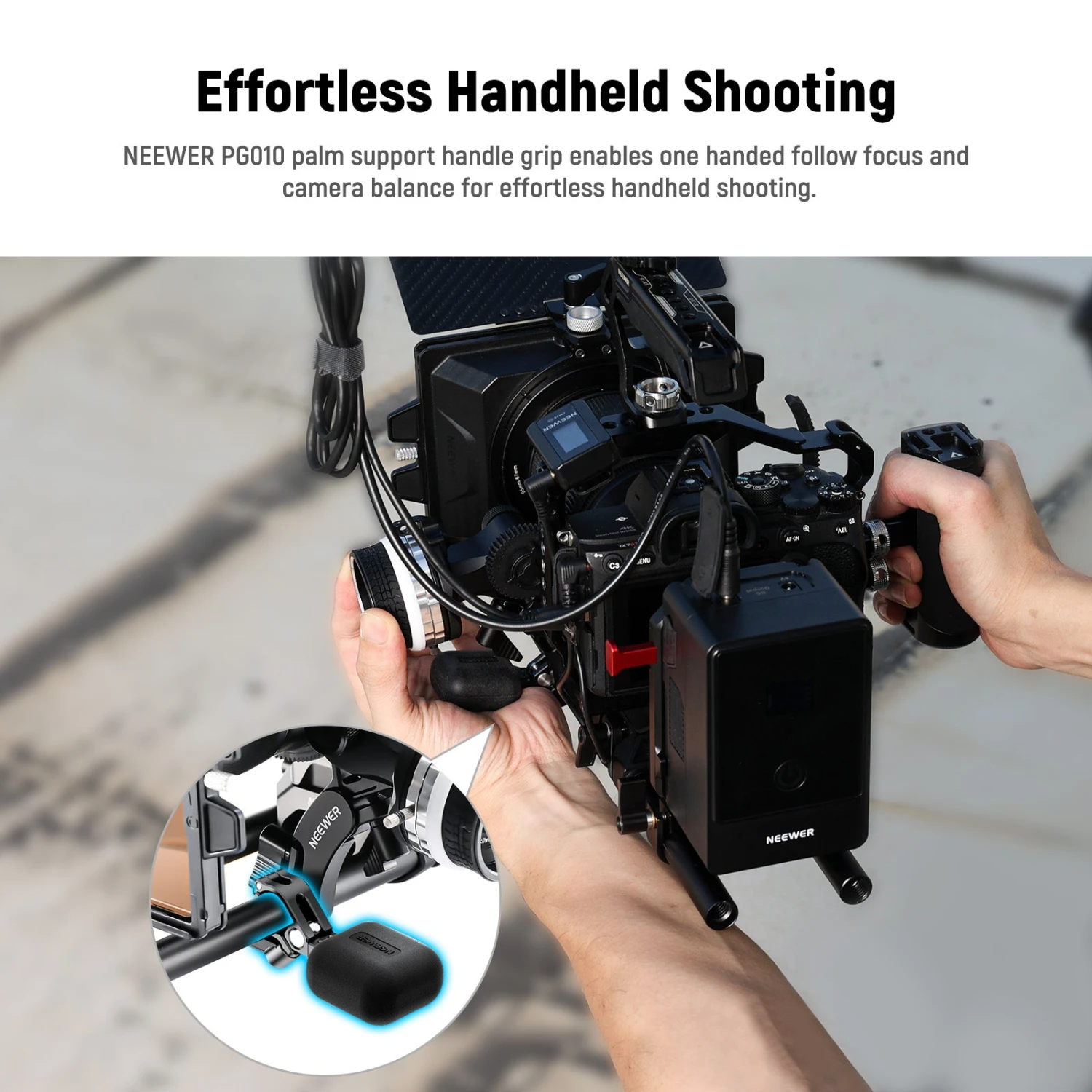 NEEWER PG010 Palm Support With 15mm Rod Clamp For Mini Follow Focus 2 NEEWER PG010 Palm Support With 15mm Rod Clamp For Mini Follow Focus - Image 2