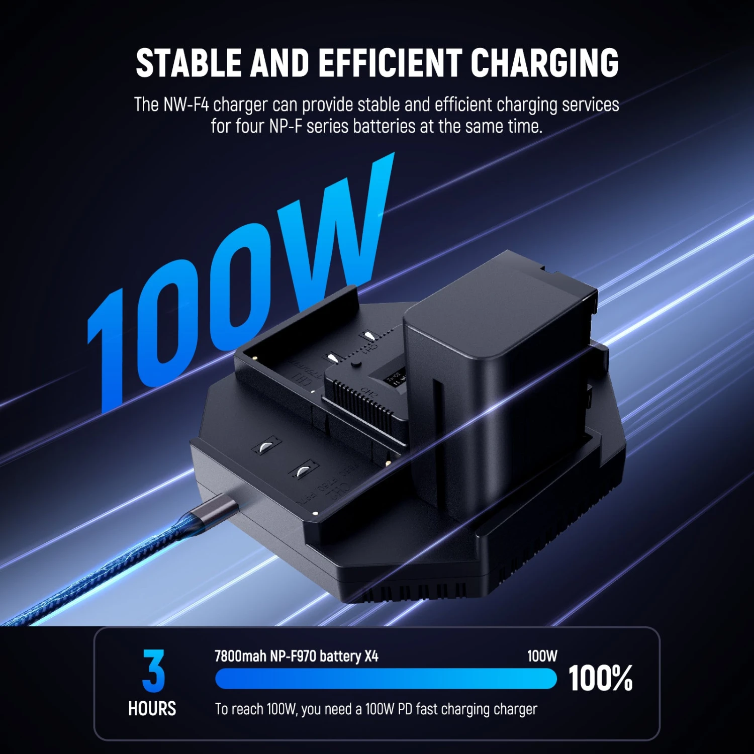 NEEWER NW-F4+NW-F970 7800mAh Replacement Batteries & 4 Channel Fast Charger 2 NEEWER NW-F4+NW-F970 7800mAh Replacement Batteries & 4 Channel Fast Charger - Image 2