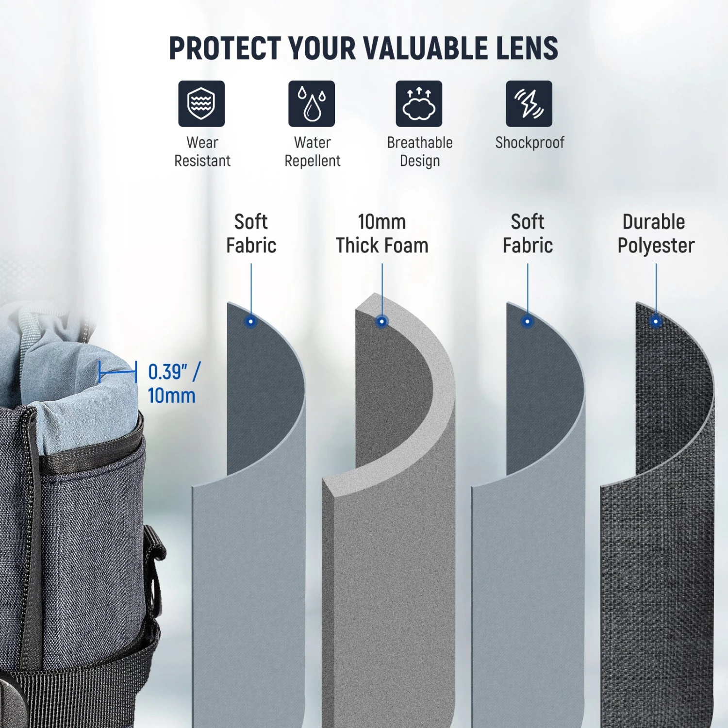 NEEWER PB012 Camera Lens Pouch 2 NEEWER PB012 Camera Lens Pouch - Image 2