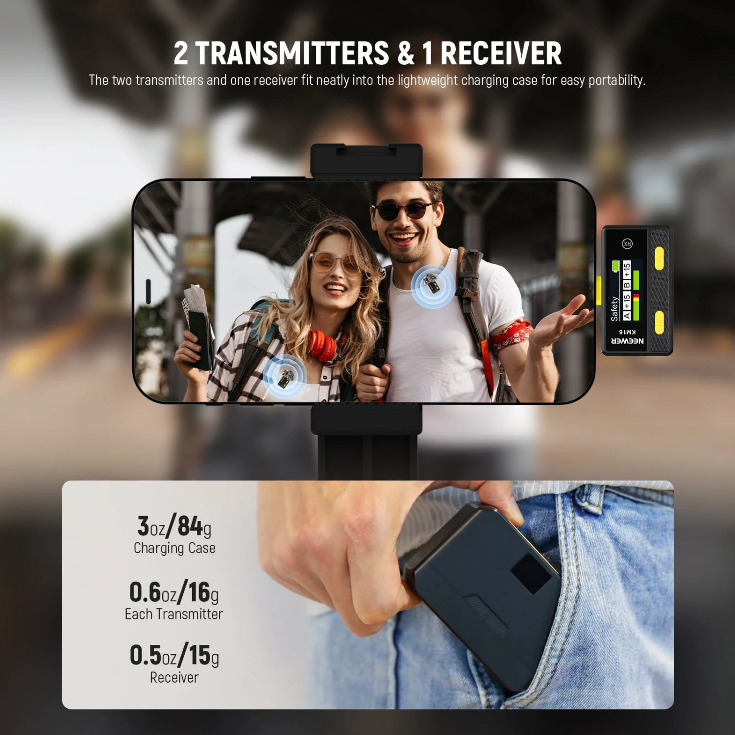 NEEWER KM16 Wireless Lavalier Microphone For Type C Phone 2 NEEWER KM16 Wireless Lavalier Microphone For Type C Phone - Image 2