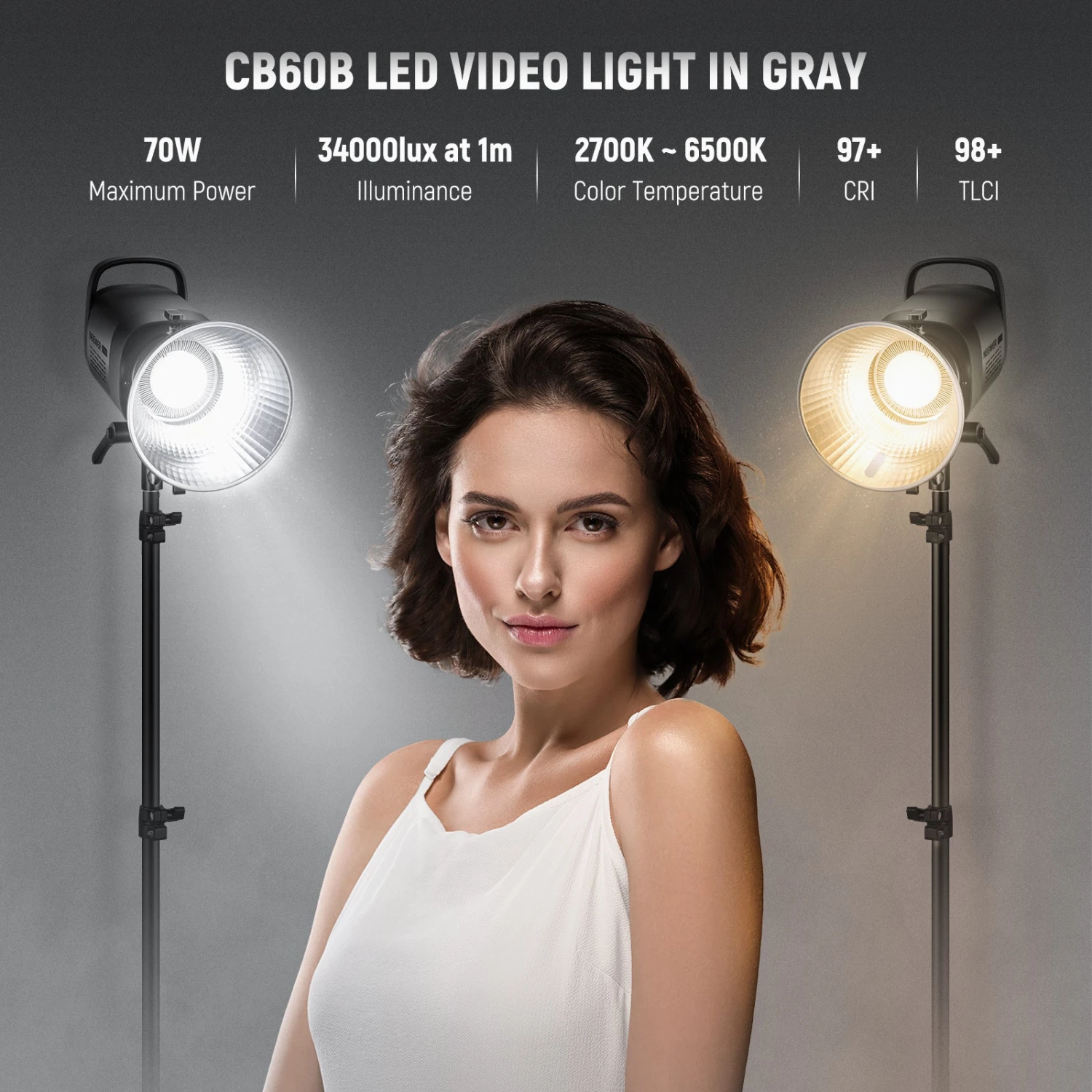 NEEWER CB60B 70W Bi-Color LED Video Light 6 NEEWER CB60B 70W Bi-Color LED Video Light - Image 6