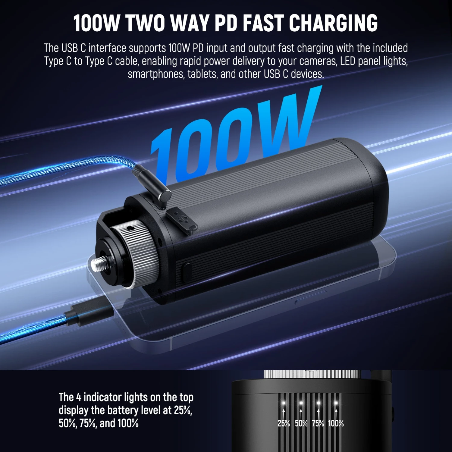 NEEWER BASICS PH74E Battery Grip Power Supply For Portable COB Video Light 2 NEEWER BASICS PH74E Battery Grip Power Supply For Portable COB Video Light - Image 2