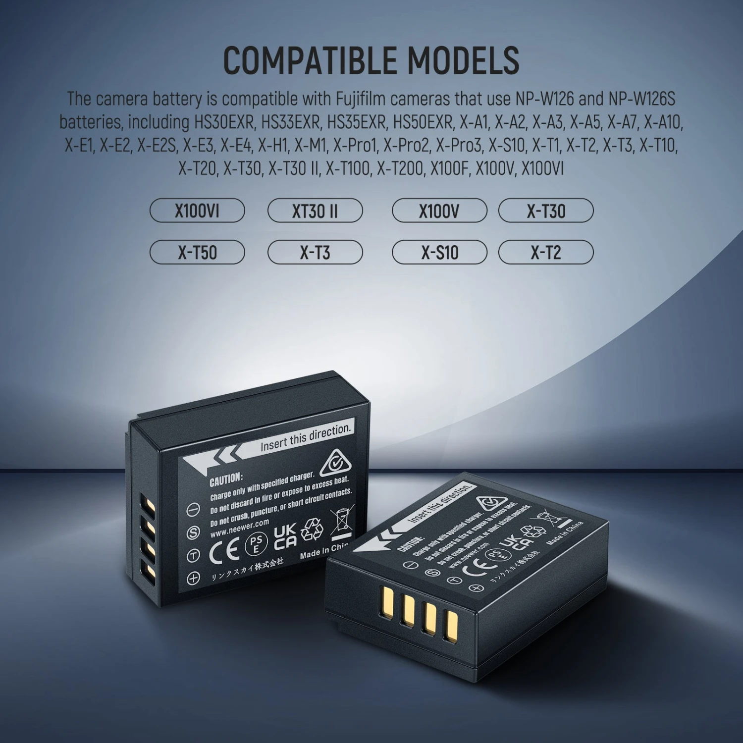 NEEWER 2 Pack 1140mAh NP-W126 Replacement Battery Charger 2 NEEWER 2 Pack 1140mAh NP-W126 Replacement Battery Charger - Image 2