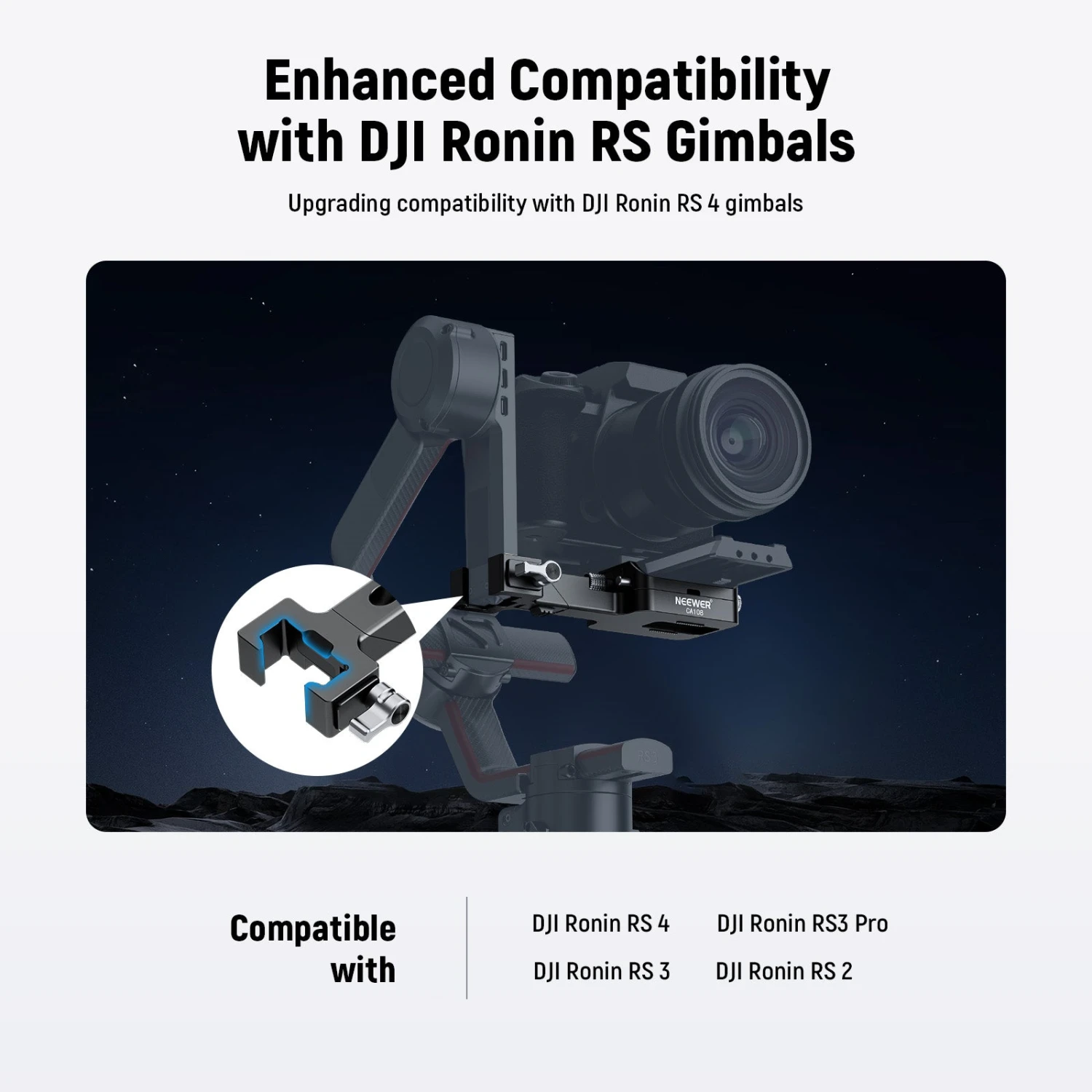 NEEWER CA108 Vertical Camera Mount For Ronin RS 4 RS 3 RS3 Pro RS 2 Gimbal 2 NEEWER CA108 Vertical Camera Mount For Ronin RS 4 RS 3 RS3 Pro RS 2 Gimbal - Image 2