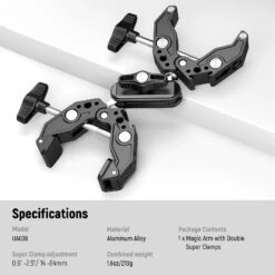 NEEWER UA036 Double Super Clamp Camera Mount 12 NEEWER UA036 Double Super Clamp Camera Mount -Photography Equipment 33000057 6 08938f27 53c1 449f a109 941e1cda2d4a