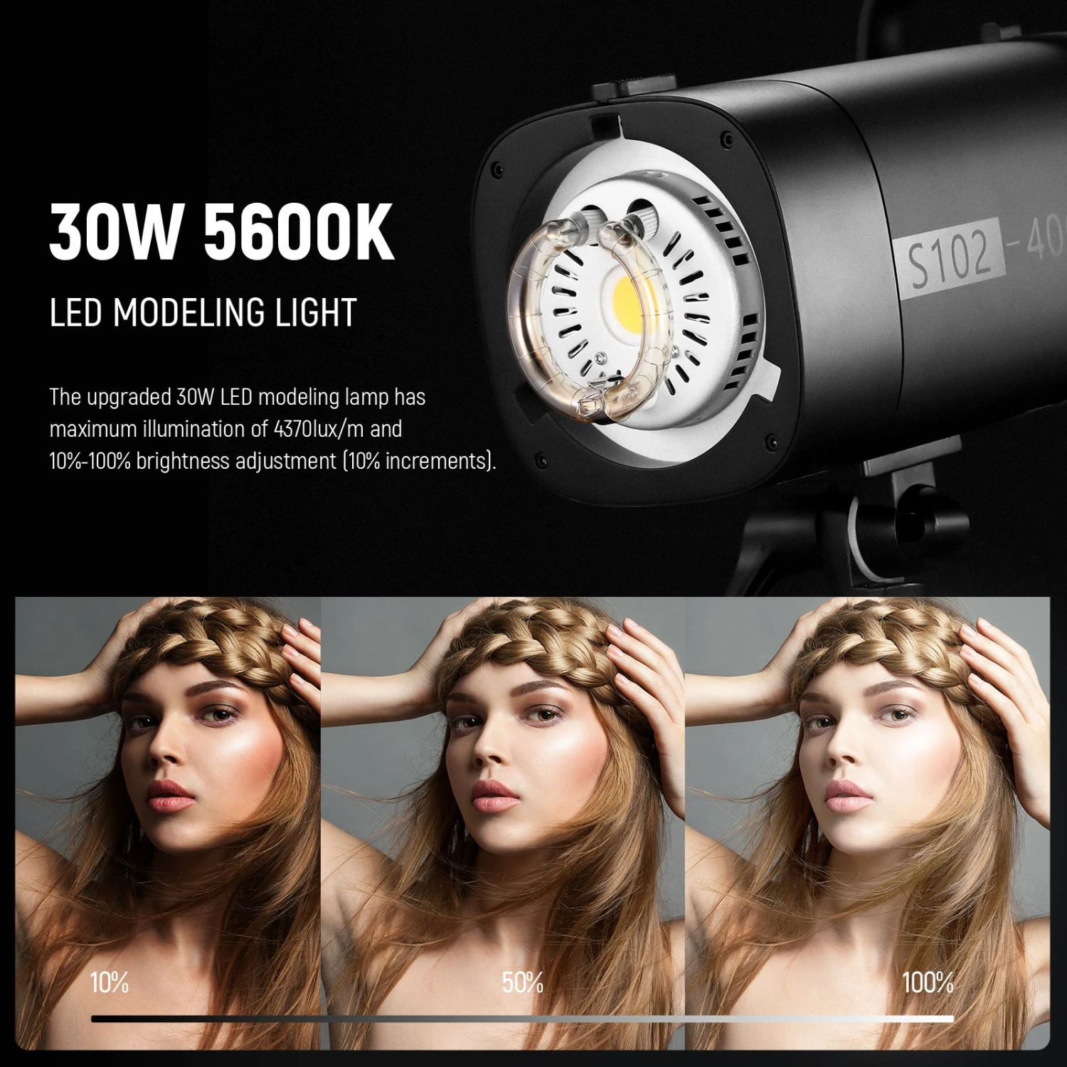 NEEWER 2 Pack S102-400W PRO 400Ws Studio Monolight Flash Light Kit 3 NEEWER 2 Pack S102-400W PRO 400Ws Studio Monolight Flash Light Kit - Image 3