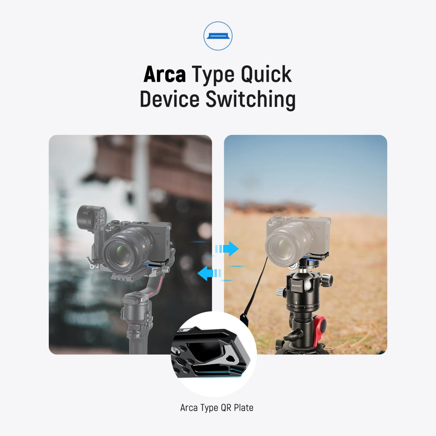 NEEWER CA131 Arca Type Camera Baseplate For Sony A7C II/a7CR 3 NEEWER CA131 Arca Type Camera Baseplate For Sony A7C II/a7CR - Image 3