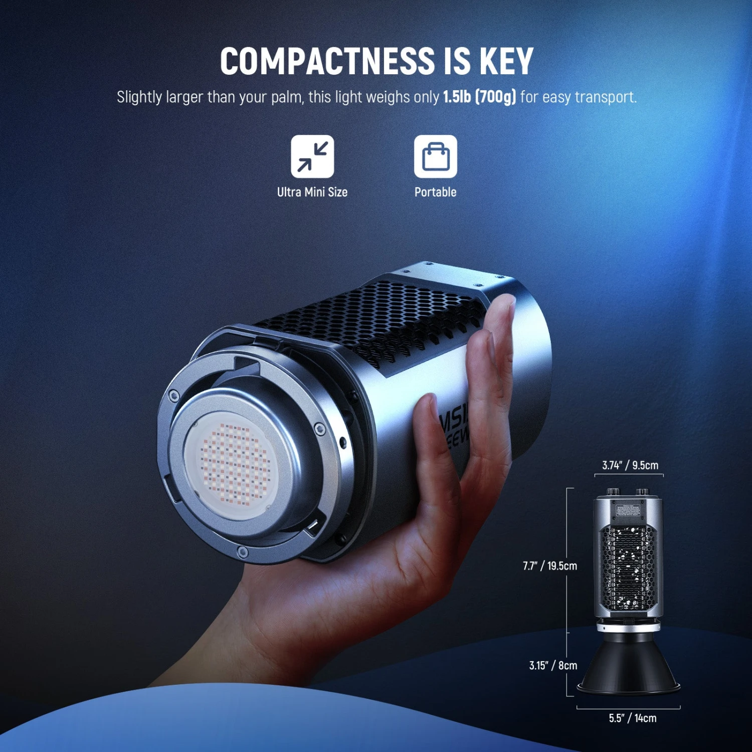 NEEWER MS150C 150W Mini RGB LED Video Light 3 NEEWER MS150C 150W Mini RGB LED Video Light - Image 3