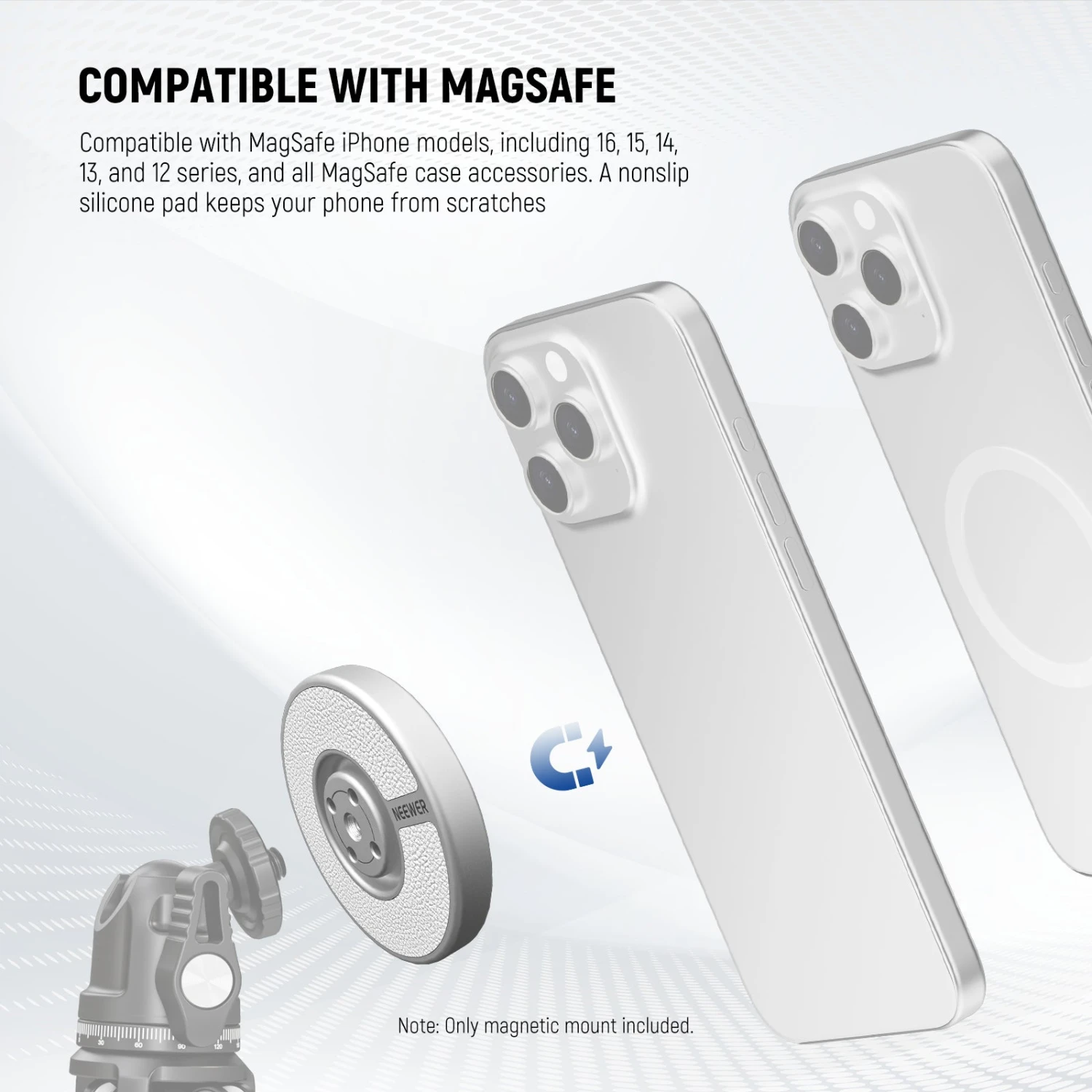 NEEWER PA080 Magnetic Phone Tripod Mount 3 NEEWER PA080 Magnetic Phone Tripod Mount - Image 3