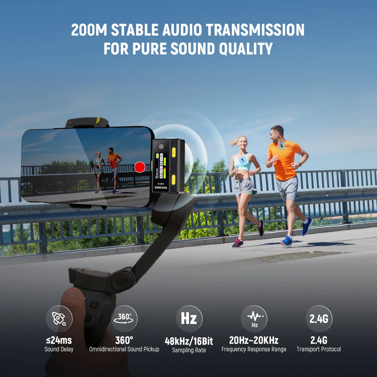 NEEWER KM16 Wireless Lavalier Microphone For Type C Phone 3 NEEWER KM16 Wireless Lavalier Microphone For Type C Phone - Image 3