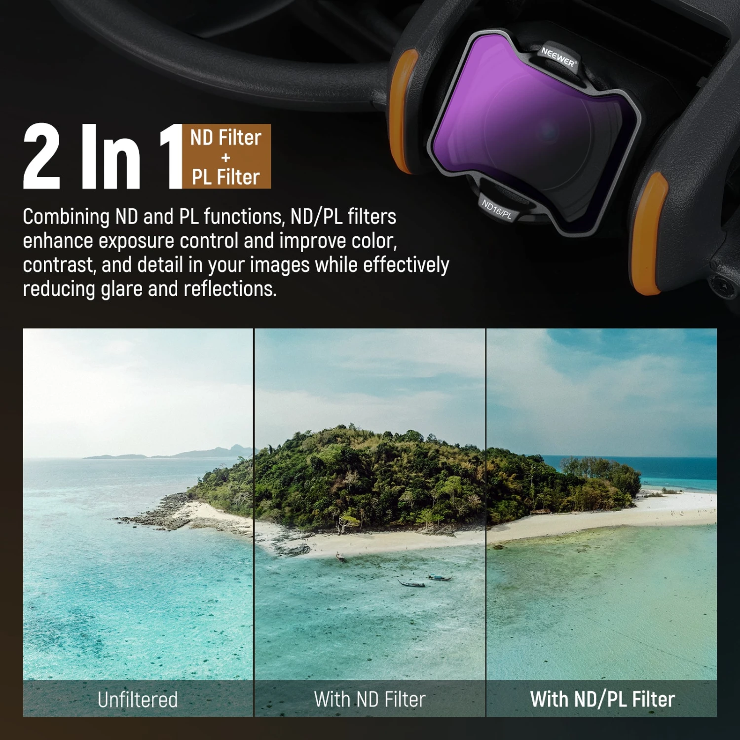 NEEWER FL-A99 4-Pack ND/PL Filter Set For DJI Avata 2 3 NEEWER FL-A99 4-Pack ND/PL Filter Set For DJI Avata 2 - Image 3