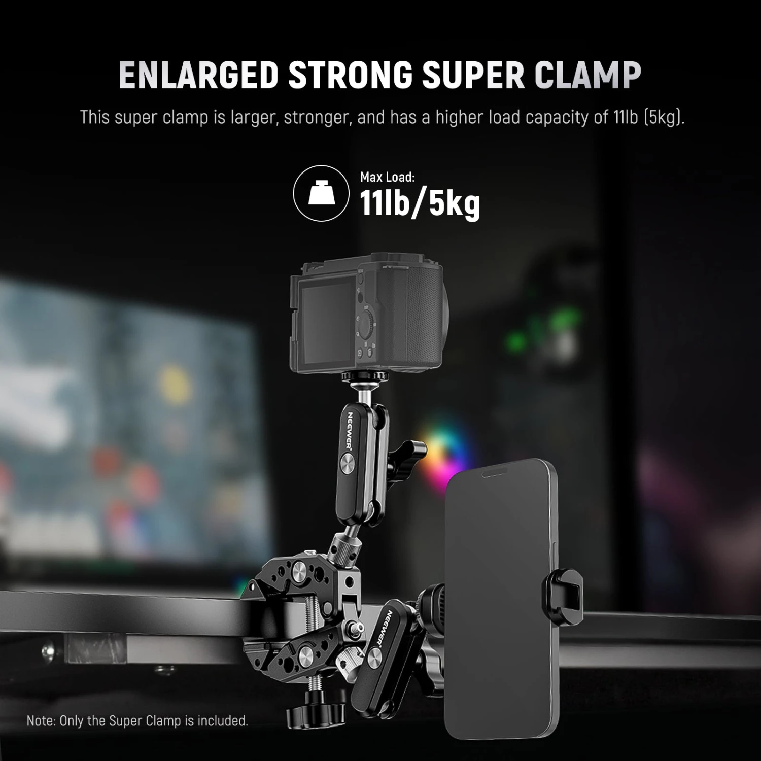 NEEWER Heavy Duty Super Clamp With Two 360° Dual Ball Head Magic Arms 3 NEEWER Heavy Duty Super Clamp With Two 360° Dual Ball Head Magic Arms - Image 3