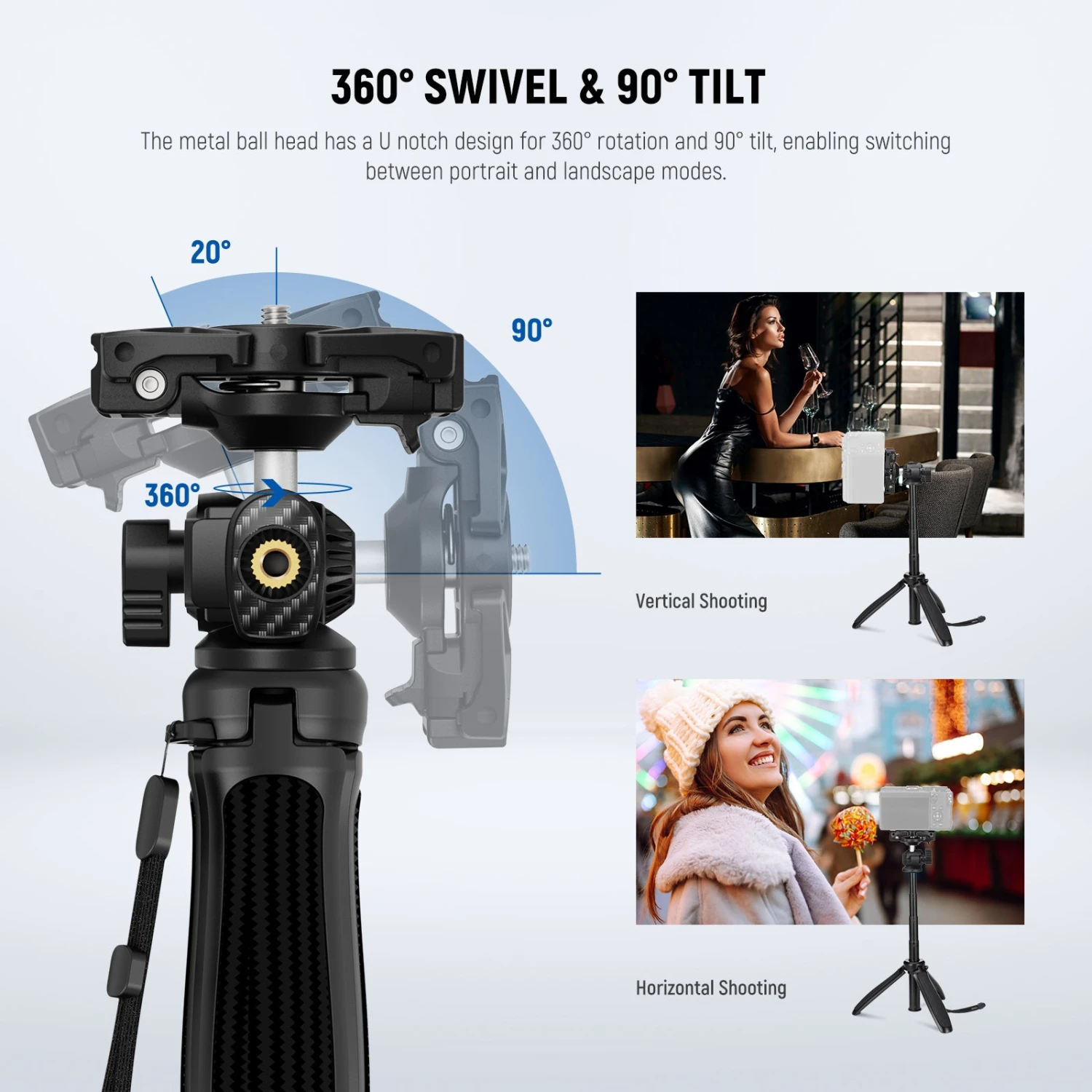 NEEWER TP38 15" Desktop Tripod For Phone & Camera 3 NEEWER TP38 15" Desktop Tripod For Phone & Camera - Image 3