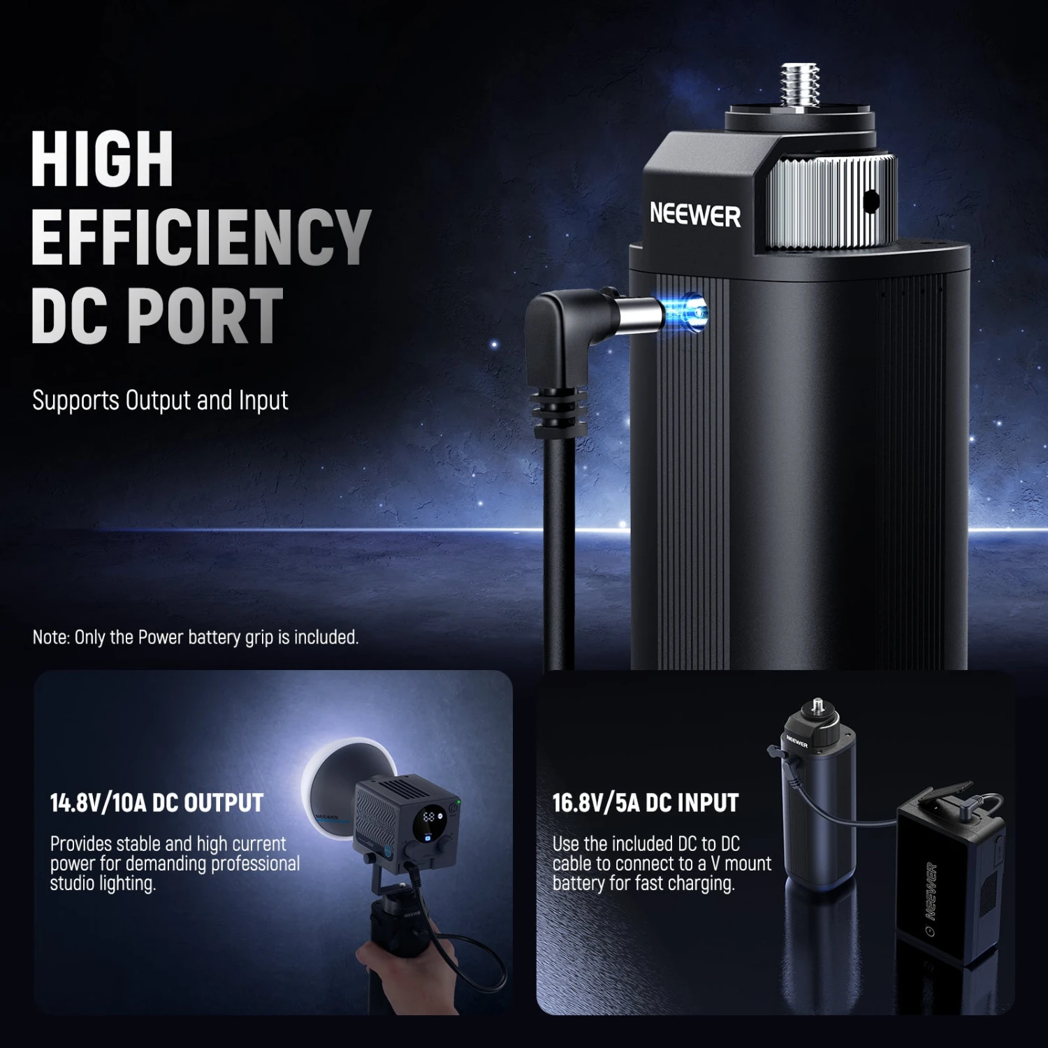 NEEWER BASICS PH74E Battery Grip Power Supply For Portable COB Video Light 3 NEEWER BASICS PH74E Battery Grip Power Supply For Portable COB Video Light - Image 3