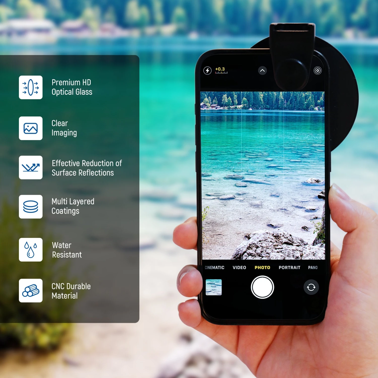 NEEWER FL-41 67mm CPL Filter For Cell Phone Camera Lens(S24 Compatible) 4 NEEWER FL-41 67mm CPL Filter For Cell Phone Camera Lens(S24 Compatible) - Image 4