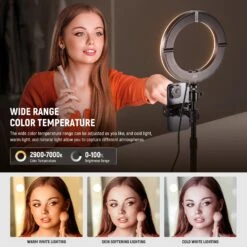 NEEWER RH8B 8" 18W High Power Desk Ring Light With Stand 11 NEEWER RH8B 8" 18W High Power Desk Ring Light With Stand -Photography Equipment 3 7e545a97 2ebf 4a24 aa13 9e59dfb3a62f