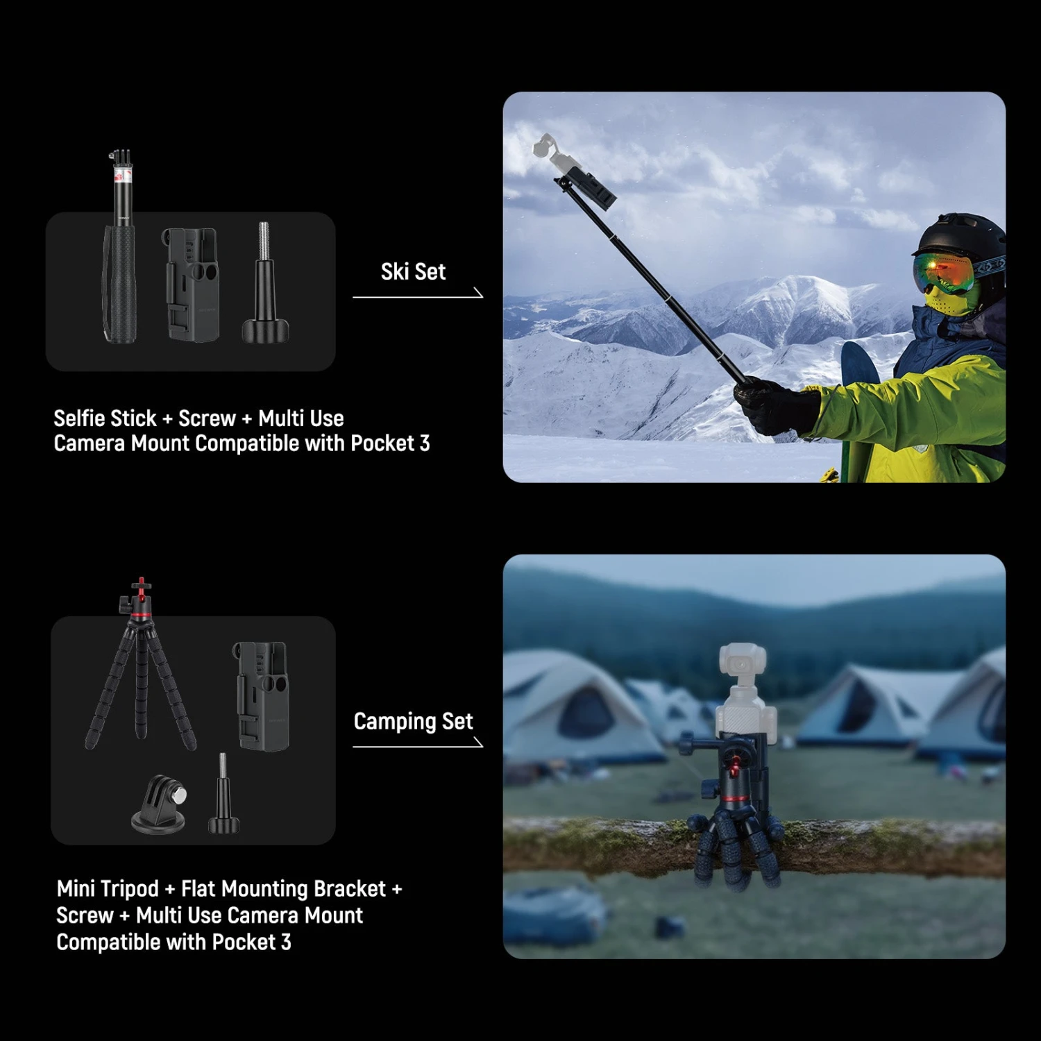 NEEWER BASICS GP-52 16 In 1 Adapter Mounts Accessories Kit For DJI OSMO Pocket 3 3 NEEWER BASICS GP-52 16 In 1 Adapter Mounts Accessories Kit For DJI OSMO Pocket 3 - Image 3