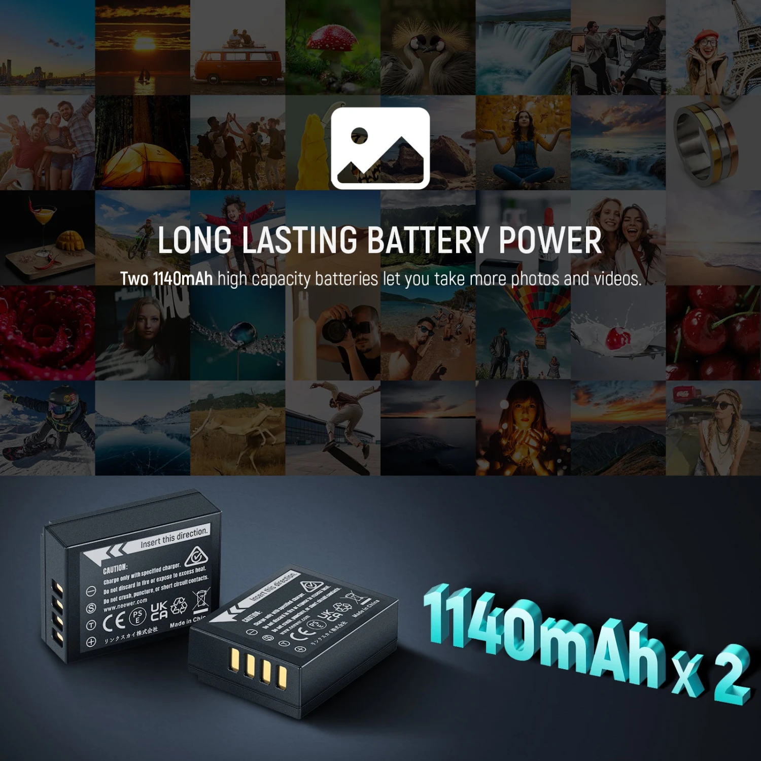 NEEWER 2 Pack 1140mAh NP-W126 Replacement Battery Charger 3 NEEWER 2 Pack 1140mAh NP-W126 Replacement Battery Charger - Image 3