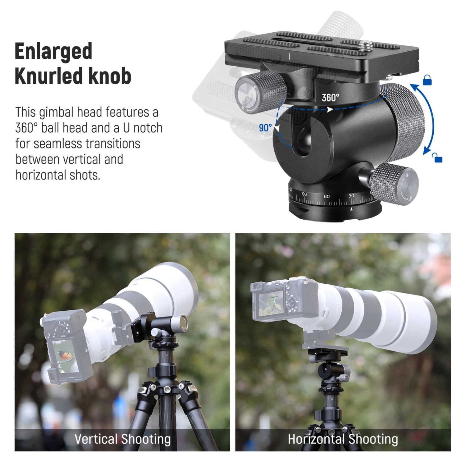 NEEWER GM39 Gimbal Tripod Head 4 NEEWER GM39 Gimbal Tripod Head - Image 4