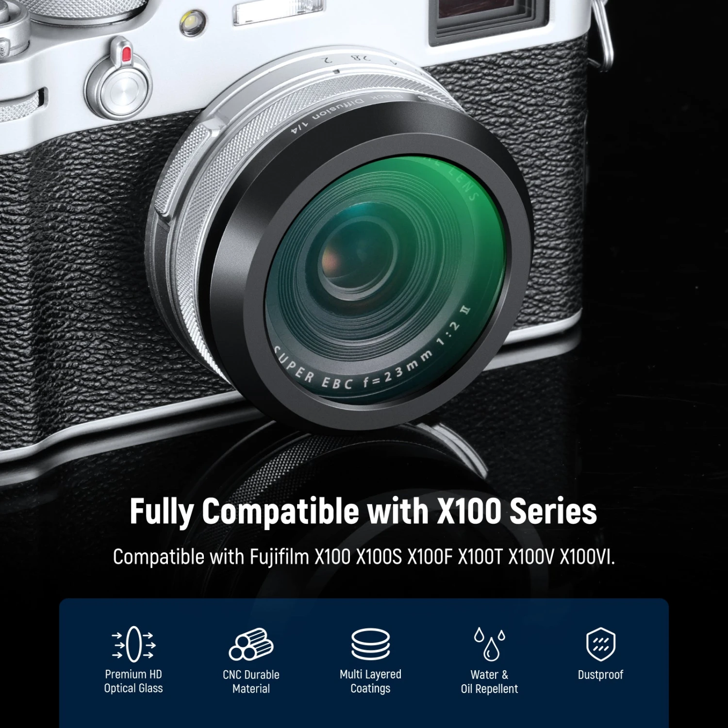 NEEWER Black Diffusion 1/4 Lens Filter For Fujifilm X100 Series Cameras 3 NEEWER Black Diffusion 1/4 Lens Filter For Fujifilm X100 Series Cameras - Image 3