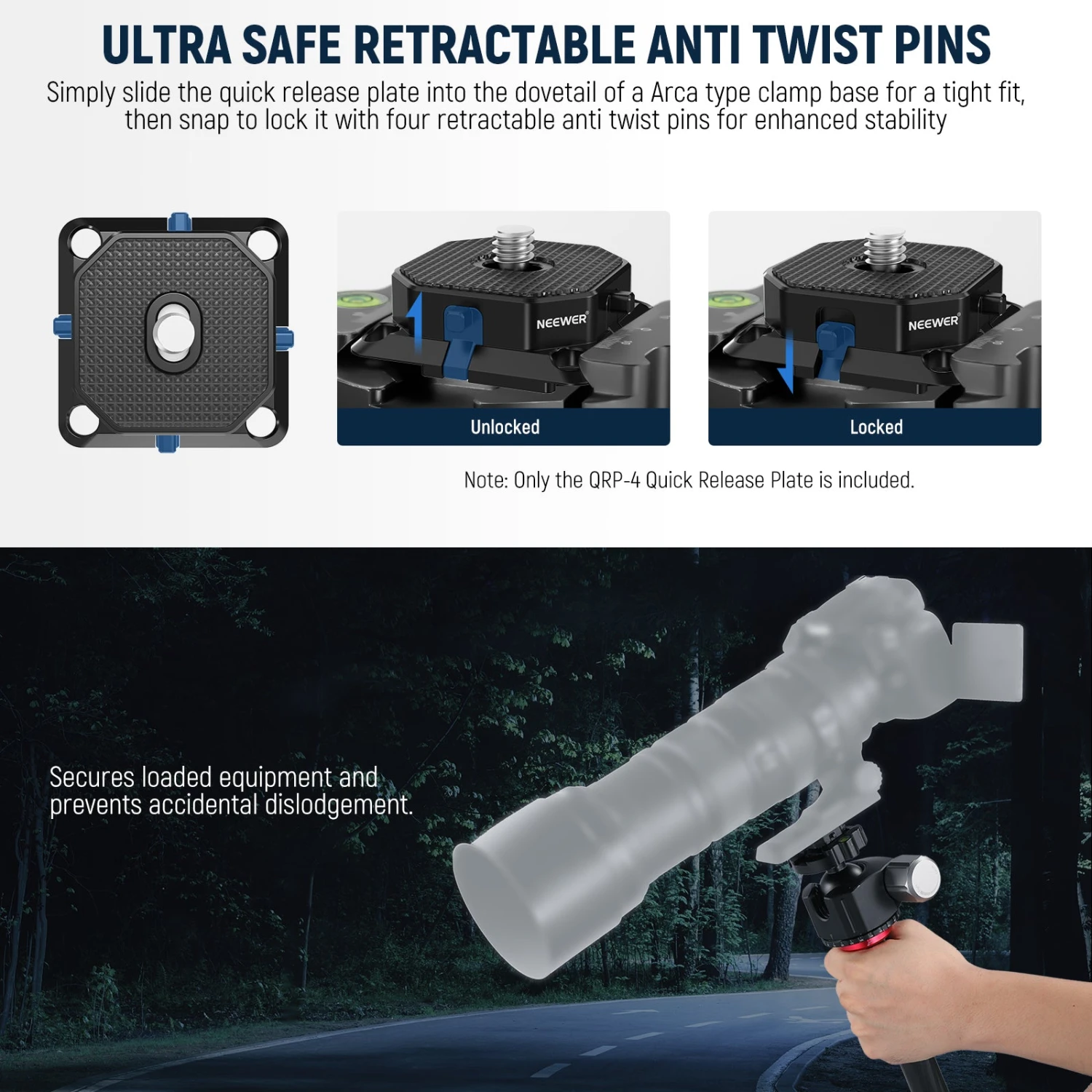 NEEWER QRP-4 Quick Release Plate With Four Side Arca Type Slots 4 NEEWER QRP-4 Quick Release Plate With Four Side Arca Type Slots - Image 4