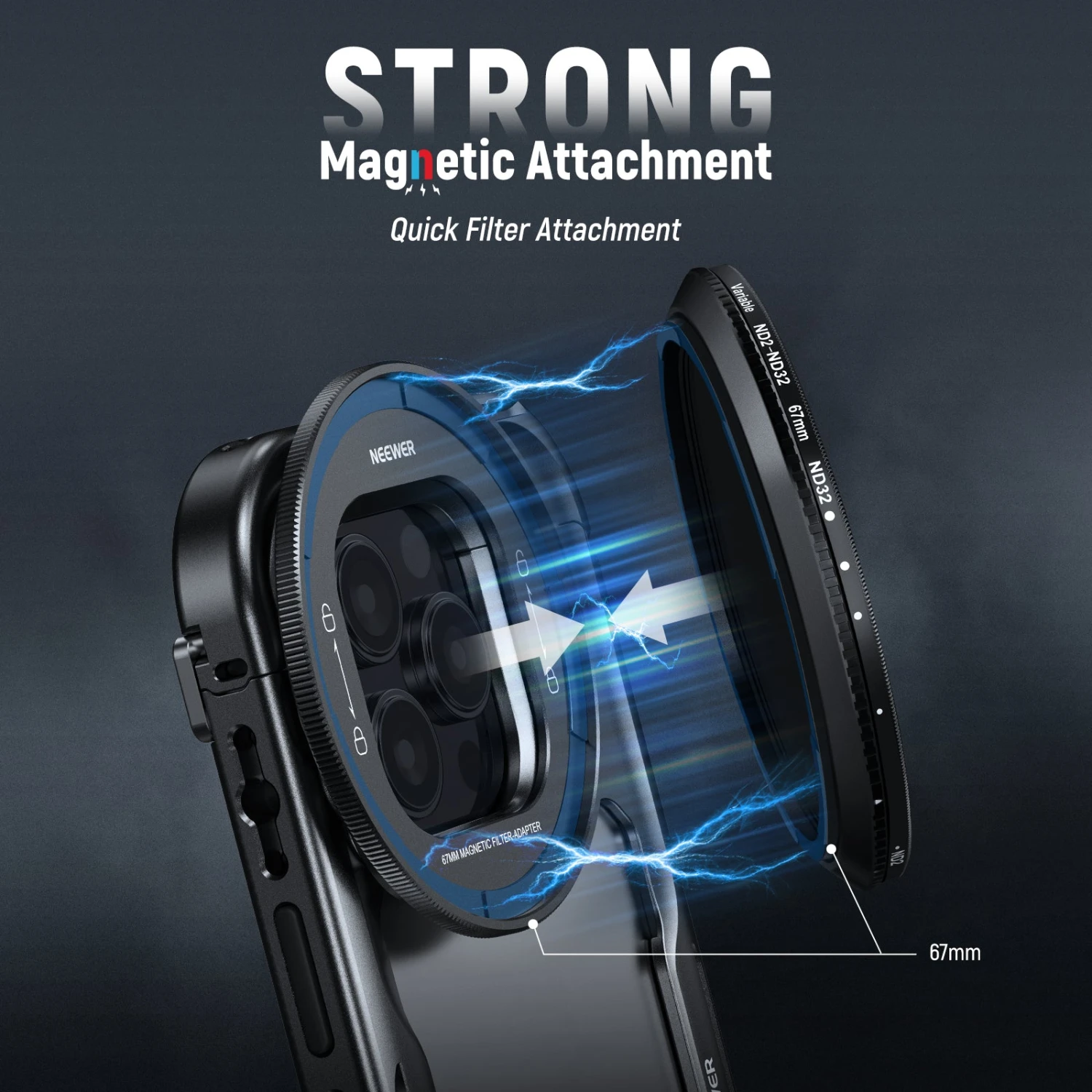 NEEWER 67mm Filter Set For IPhone 16 Pro/16 Pro Max Cage (PA073/PA074) 20 NEEWER 67mm Filter Set For IPhone 16 Pro/16 Pro Max Cage (PA073/PA074) - Image 20