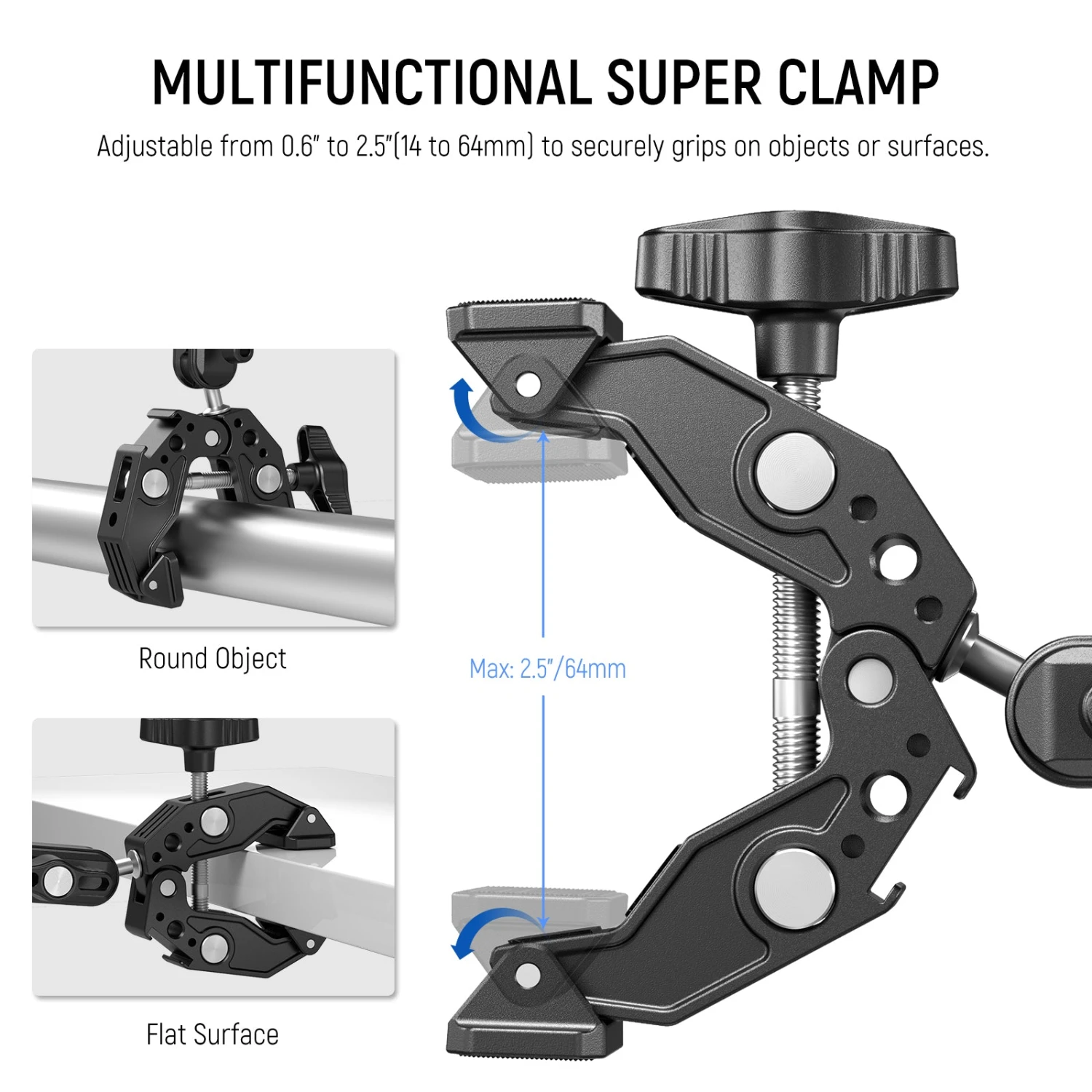 NEEWER ST83 Super Clamp With 3" Dual Ballhead Magic Arm 3 NEEWER ST83 Super Clamp With 3" Dual Ballhead Magic Arm - Image 3