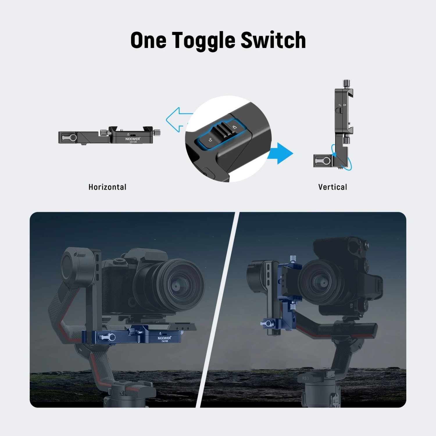 NEEWER CA108 Vertical Camera Mount For Ronin RS 4 RS 3 RS3 Pro RS 2 Gimbal 3 NEEWER CA108 Vertical Camera Mount For Ronin RS 4 RS 3 RS3 Pro RS 2 Gimbal - Image 3