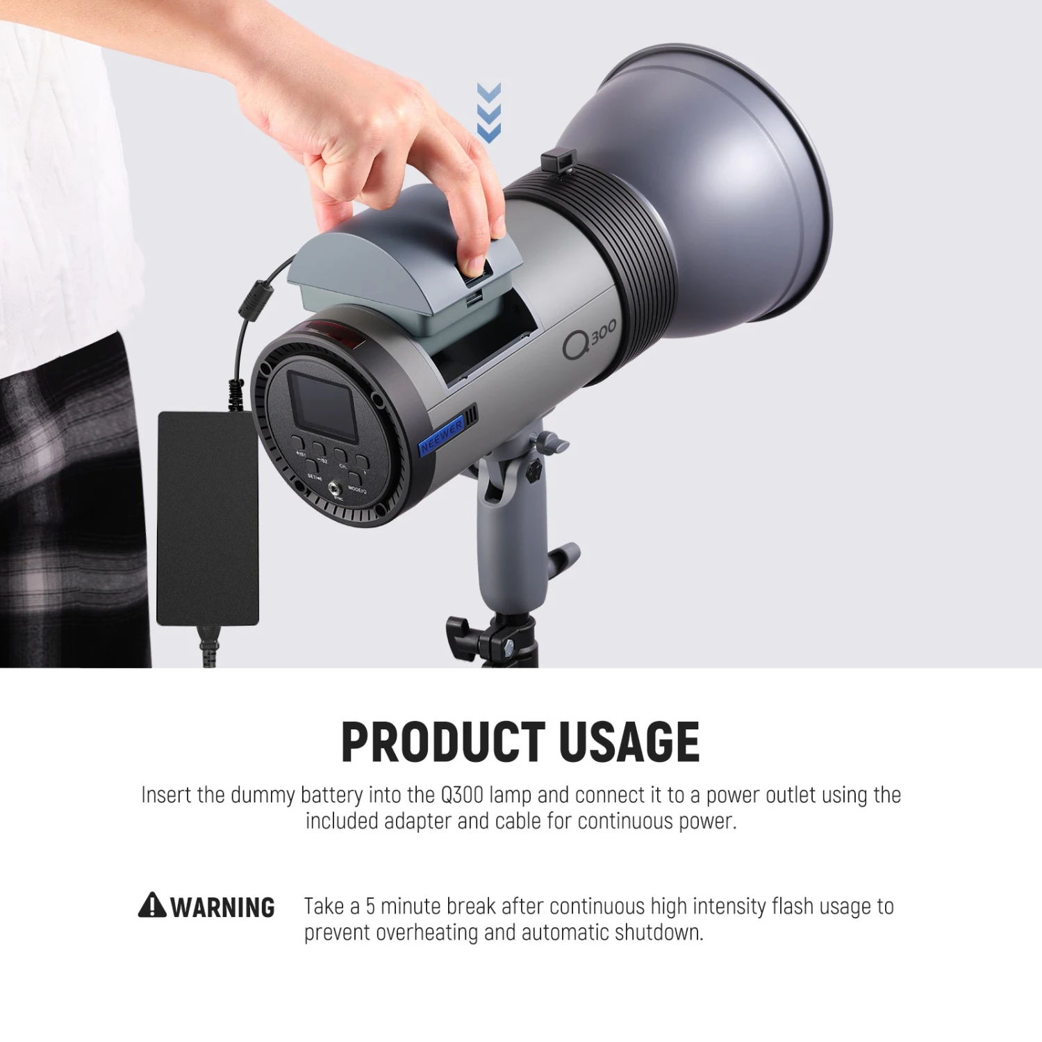 NEEWER NT-Q300 Dummy Battery Kit For Q300 3 NEEWER NT-Q300 Dummy Battery Kit For Q300 - Image 3