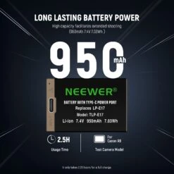 NEEWER 950mAh LP-E17 Canon Replacement Camera Battery 11 NEEWER 950mAh LP-E17 Canon Replacement Camera Battery -Photography Equipment 3 cdadf58a 93a0 4600 9c1a a9763713a7d5