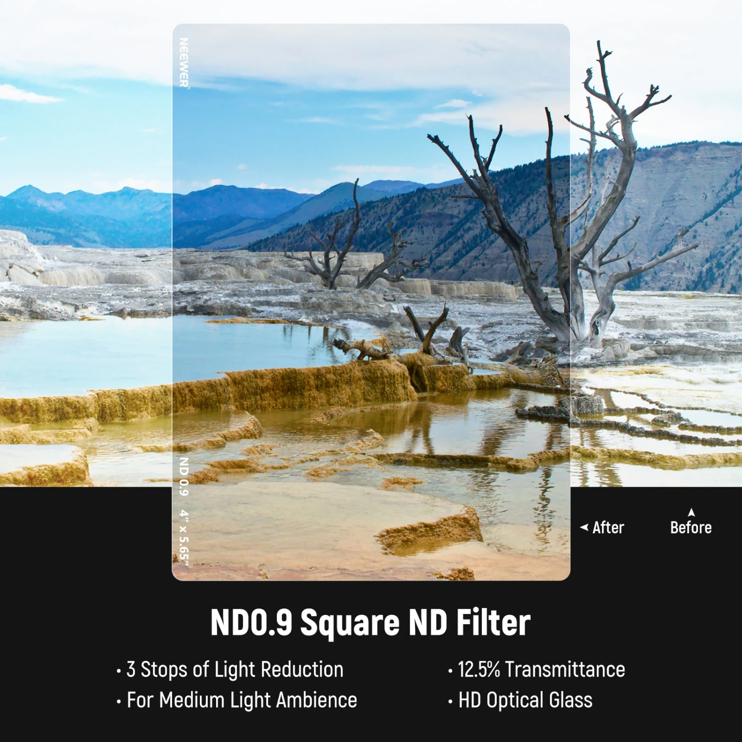 NEEWER 2 Pack ND0.9 (3Stops) & ND1.8 (6Stops) Square Film Filters 7 NEEWER 2 Pack ND0.9 (3Stops) & ND1.8 (6Stops) Square Film Filters - Image 7