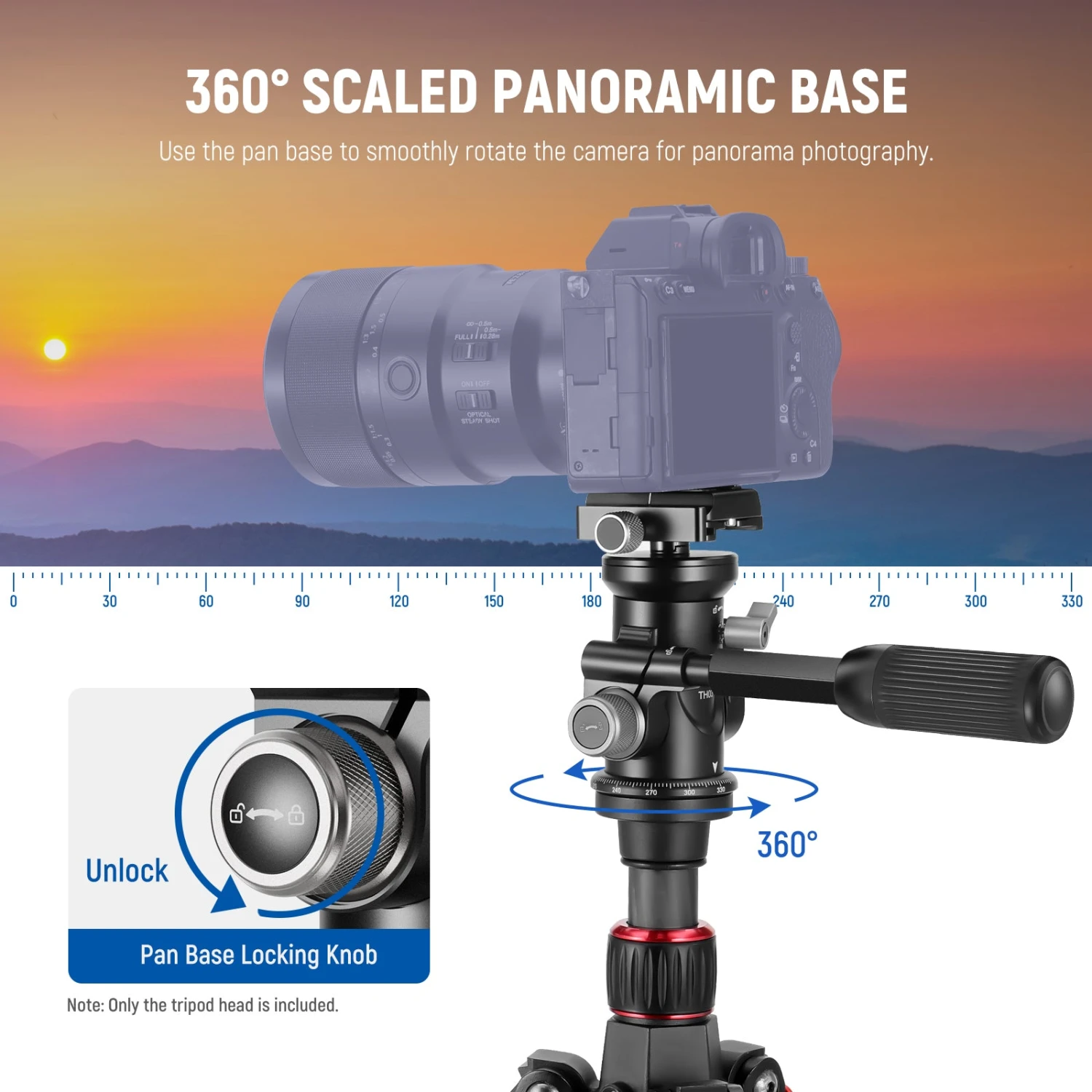 NEEWER TH03 Video Camera Tripod Pan Tilt Head 3 NEEWER TH03 Video Camera Tripod Pan Tilt Head - Image 3