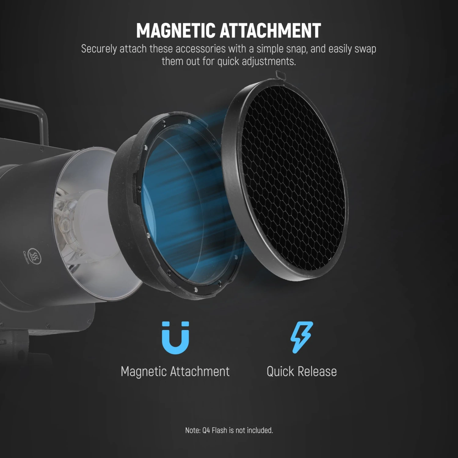 NEEWER CQB1 Magnetic Flash Accessory Kit For Q4 Outdoor Studio Flash 3 NEEWER CQB1 Magnetic Flash Accessory Kit For Q4 Outdoor Studio Flash - Image 3