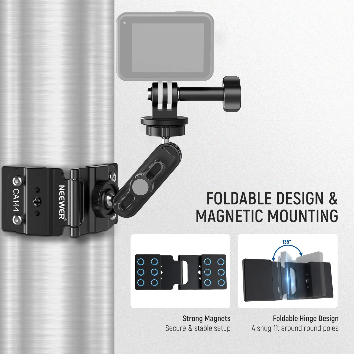 NEEWER CA144 Magnetic Fence Mount For Action Camera 3 NEEWER CA144 Magnetic Fence Mount For Action Camera - Image 3
