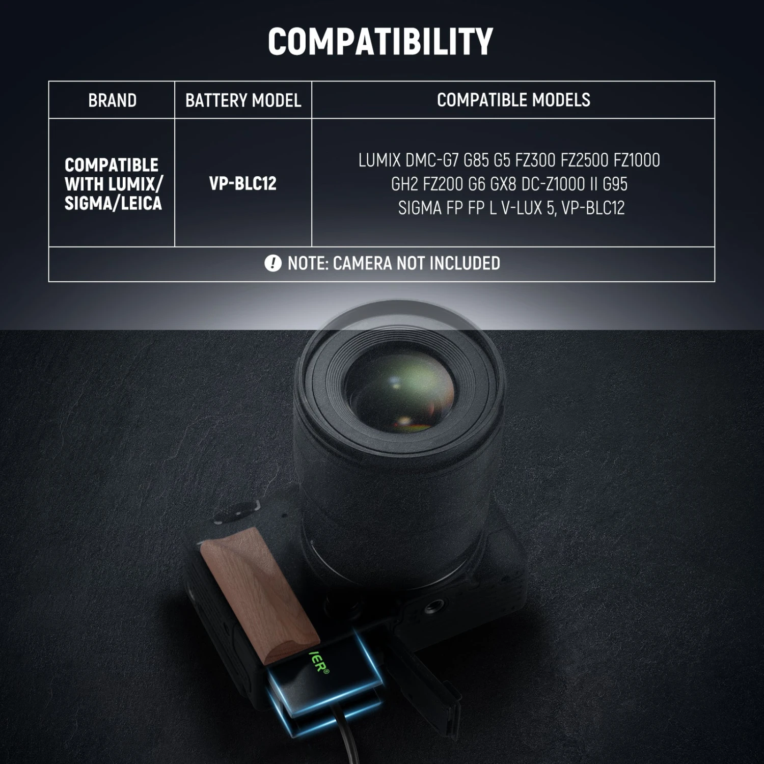 NEEWER VP-BLC12 D Tap To DMW-BLC12 Dummy Battery For V Mount Battery 3 NEEWER VP-BLC12 D Tap To DMW-BLC12 Dummy Battery For V Mount Battery - Image 3