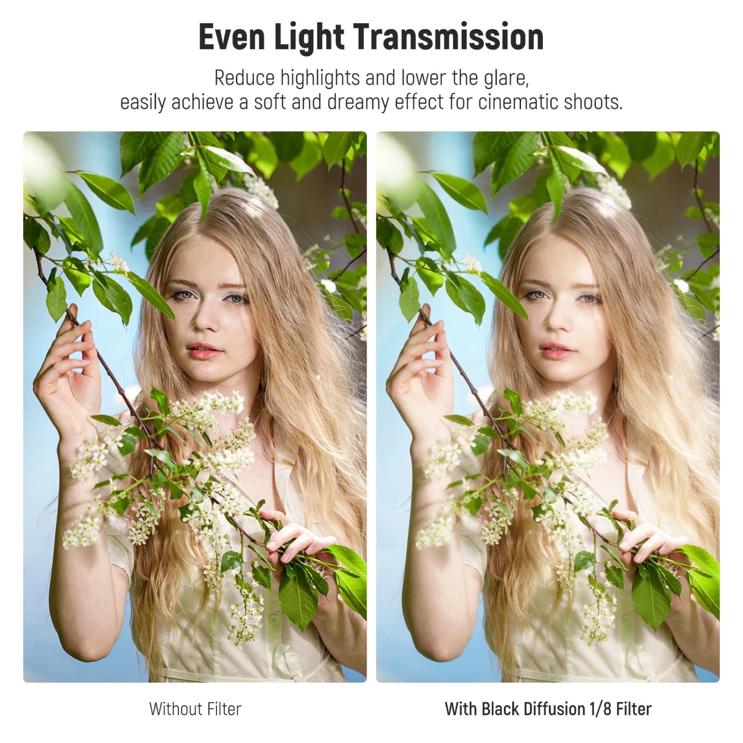 NEEWER 1/8 Black Diffusion Filter Cinematic Dreamy Effect Filter 3 NEEWER 1/8 Black Diffusion Filter Cinematic Dreamy Effect Filter - Image 3