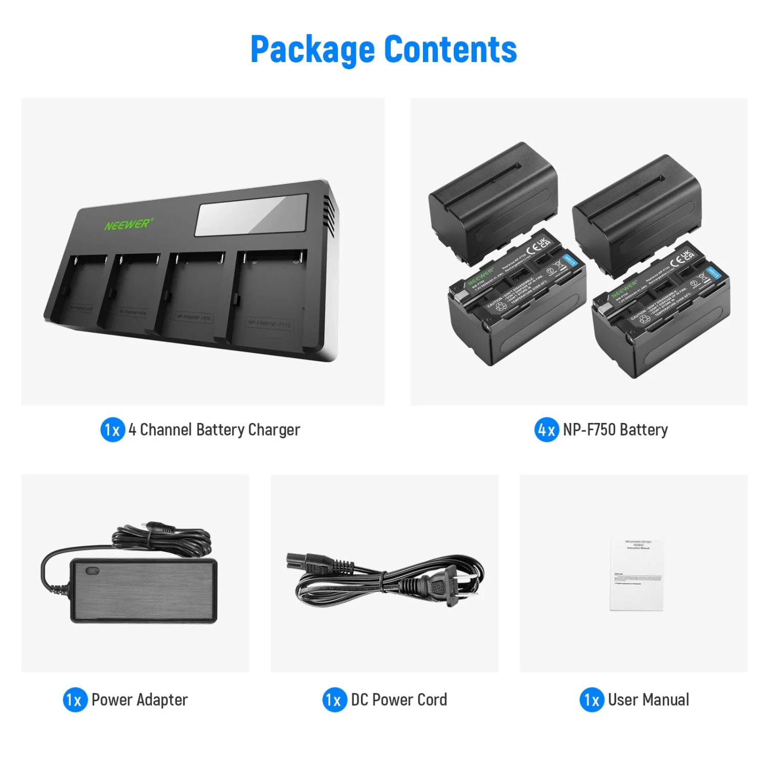 NEEWER 4 Pack NP-F750 Sony Replacement Batteries 10 NEEWER 4 Pack NP-F750 Sony Replacement Batteries - Image 10