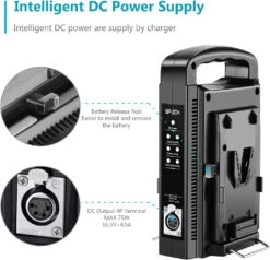 NEEWER NW-BP-2CH Dual Channel V-Mount/V Lock Battery Charger -Photography Equipment 444
