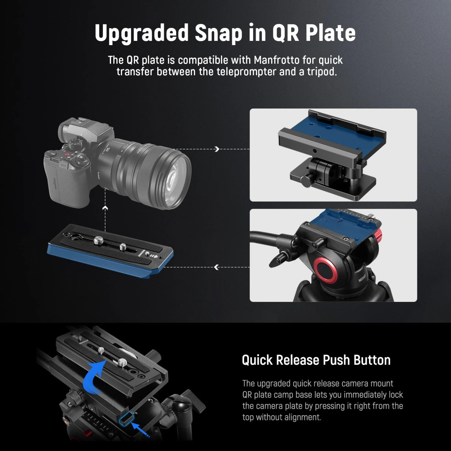 NEEWER C12 Camera Teleprompter With 501PL QR Plate 4 NEEWER C12 Camera Teleprompter With 501PL QR Plate - Image 4