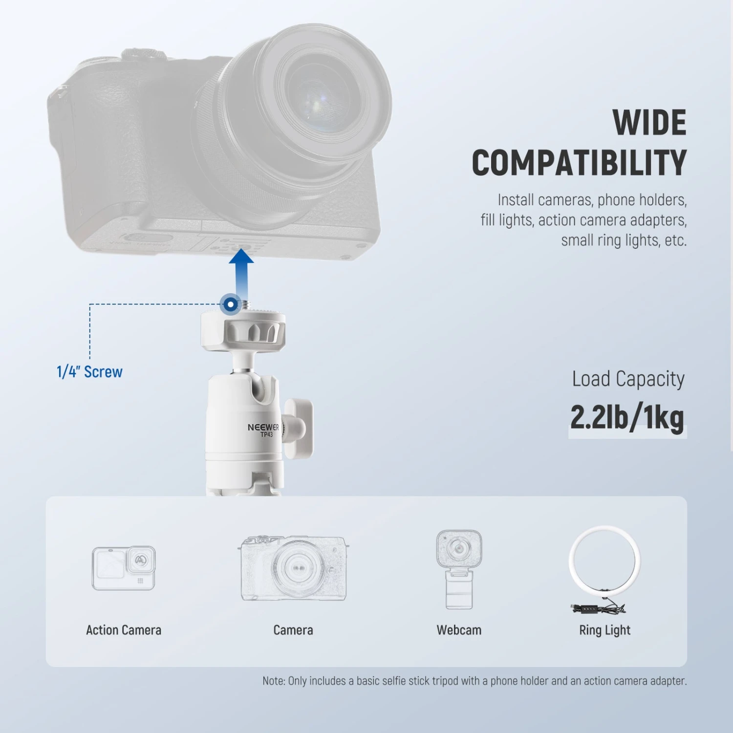 NEEWER BASICS TP43 Mini Desktop Selfie Stick Tripod 4 NEEWER BASICS TP43 Mini Desktop Selfie Stick Tripod - Image 4