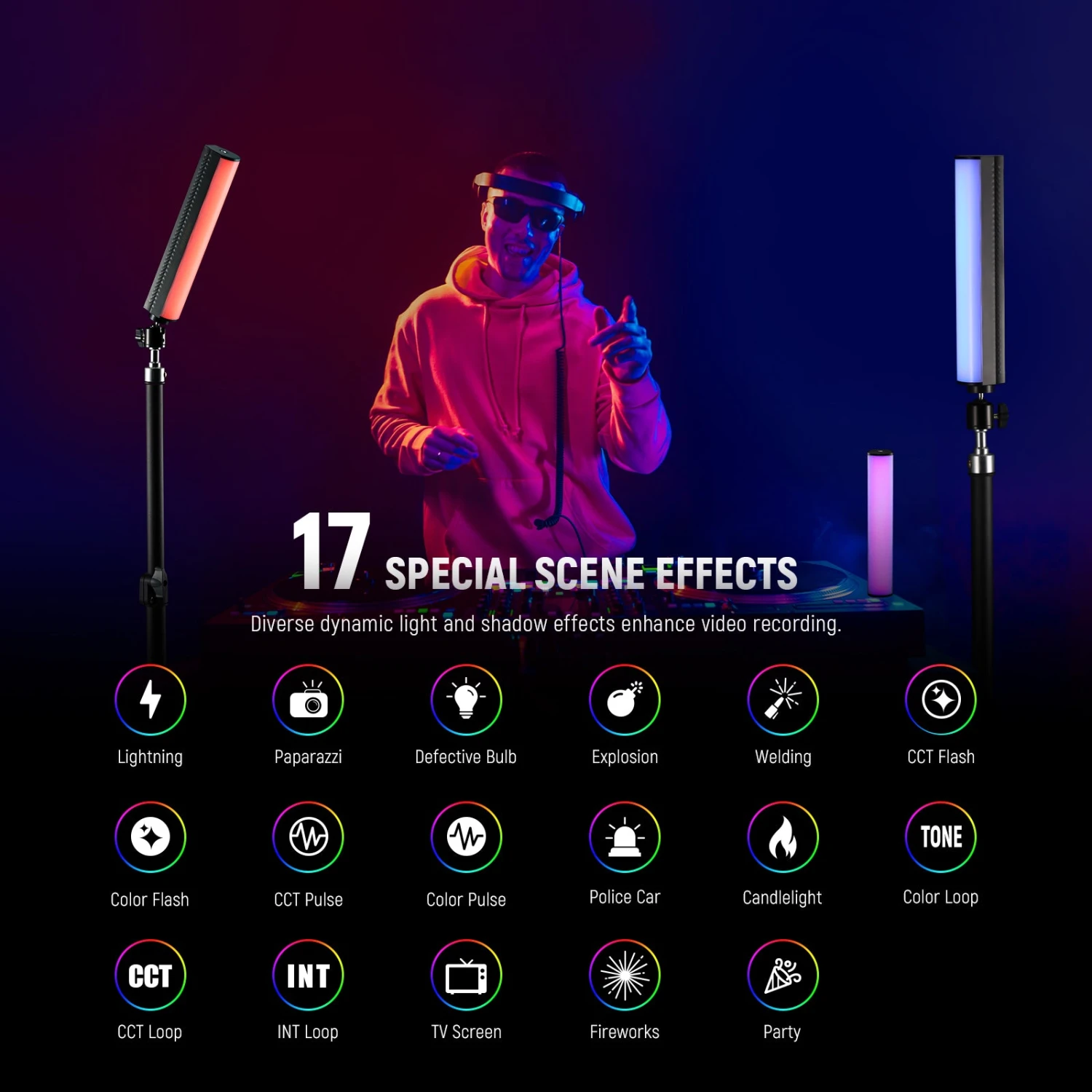 NEEWER TL21C RGB Magnetic Light Wand With APP Control 4 NEEWER TL21C RGB Magnetic Light Wand With APP Control - Image 4