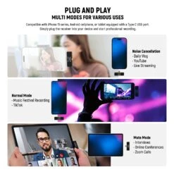 NEEWER KM15 Wireless Microphone Set For Phone With Type C Interface 12 NEEWER KM15 Wireless Microphone Set For Phone With Type C Interface -Photography Equipment 4 206acf0d 3164 4921 9675 af7c6ea457e2