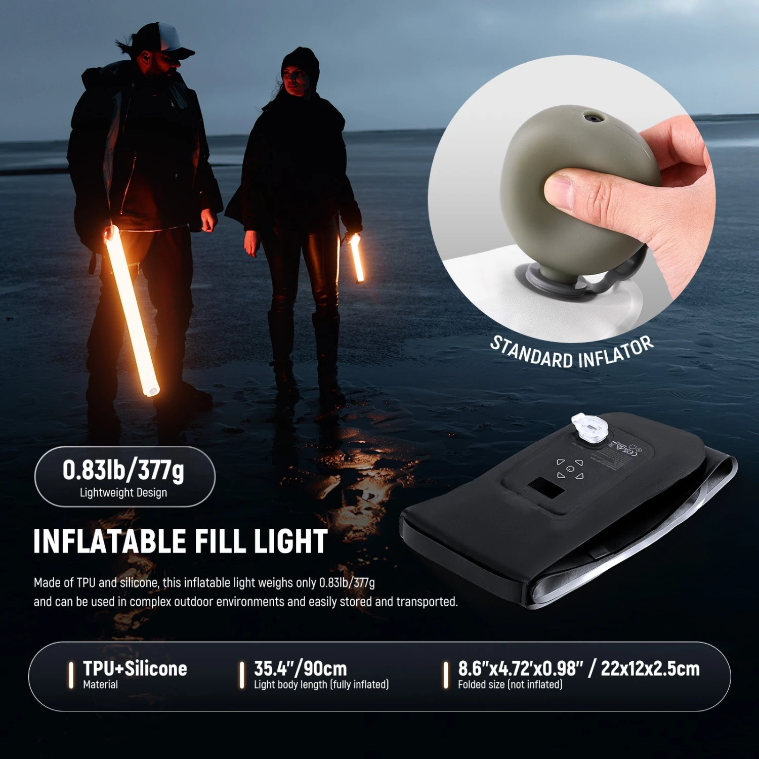 NEEWER BASICS GC30C 30W RGB Handheld Inflatable LED Fill Light 5 NEEWER BASICS GC30C 30W RGB Handheld Inflatable LED Fill Light - Image 5